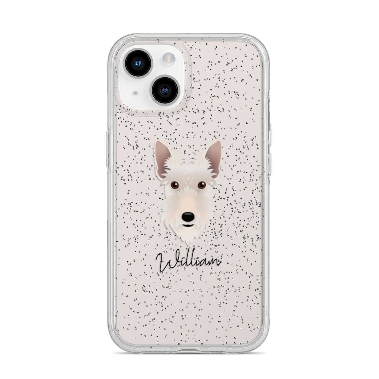 Scottish Terrier Personalised iPhone 14 Glitter Tough Case Starlight