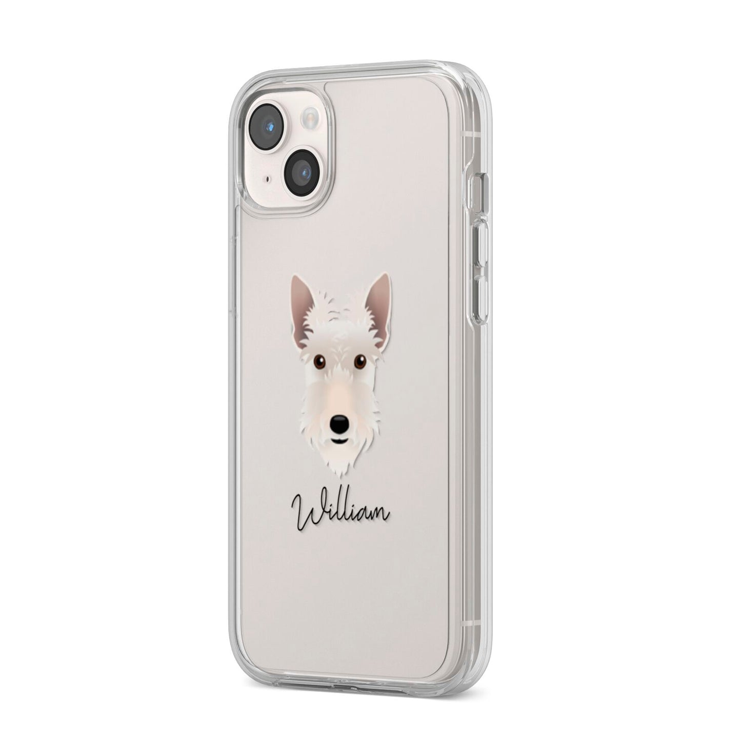 Scottish Terrier Personalised iPhone 14 Plus Clear Tough Case Starlight Angled Image