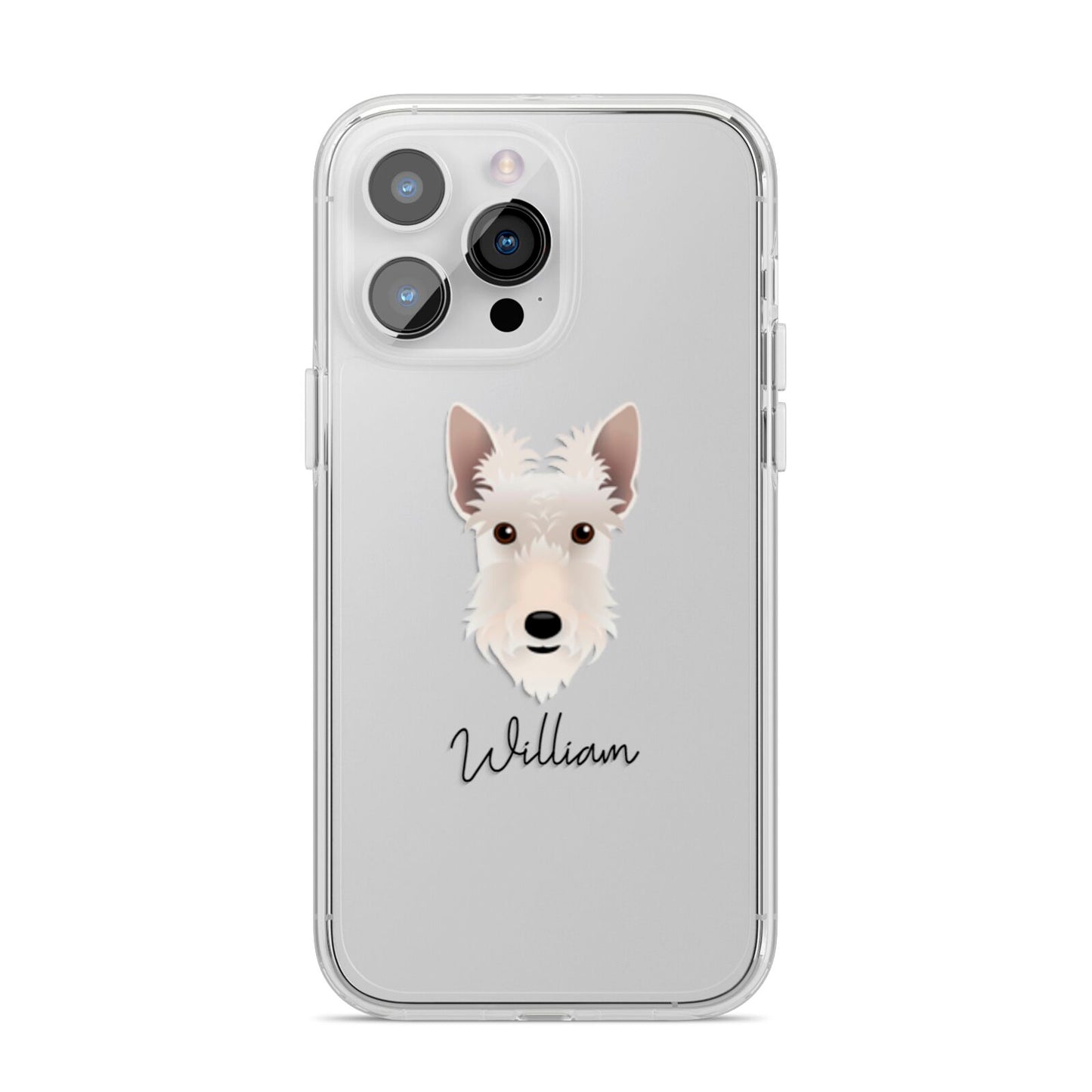 Scottish Terrier Personalised iPhone 14 Pro Max Clear Tough Case Silver