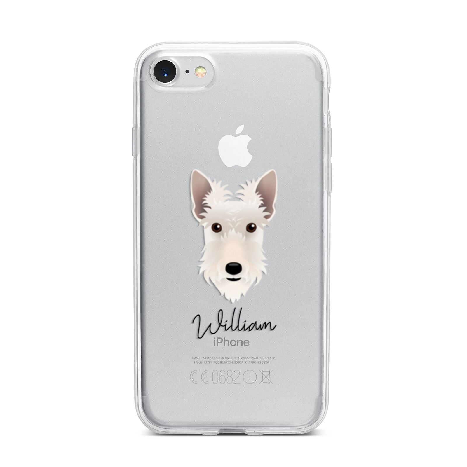 Scottish Terrier Personalised iPhone 7 Bumper Case on Silver iPhone