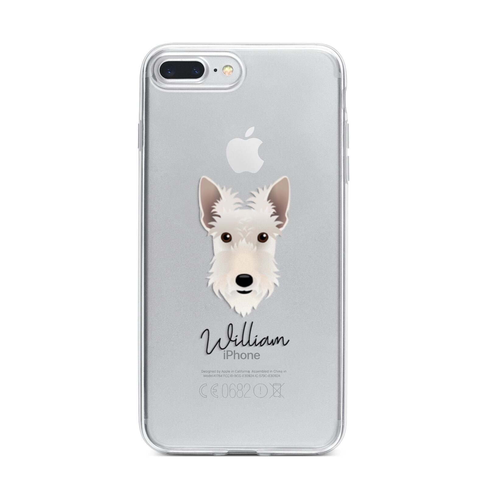 Scottish Terrier Personalised iPhone 7 Plus Bumper Case on Silver iPhone