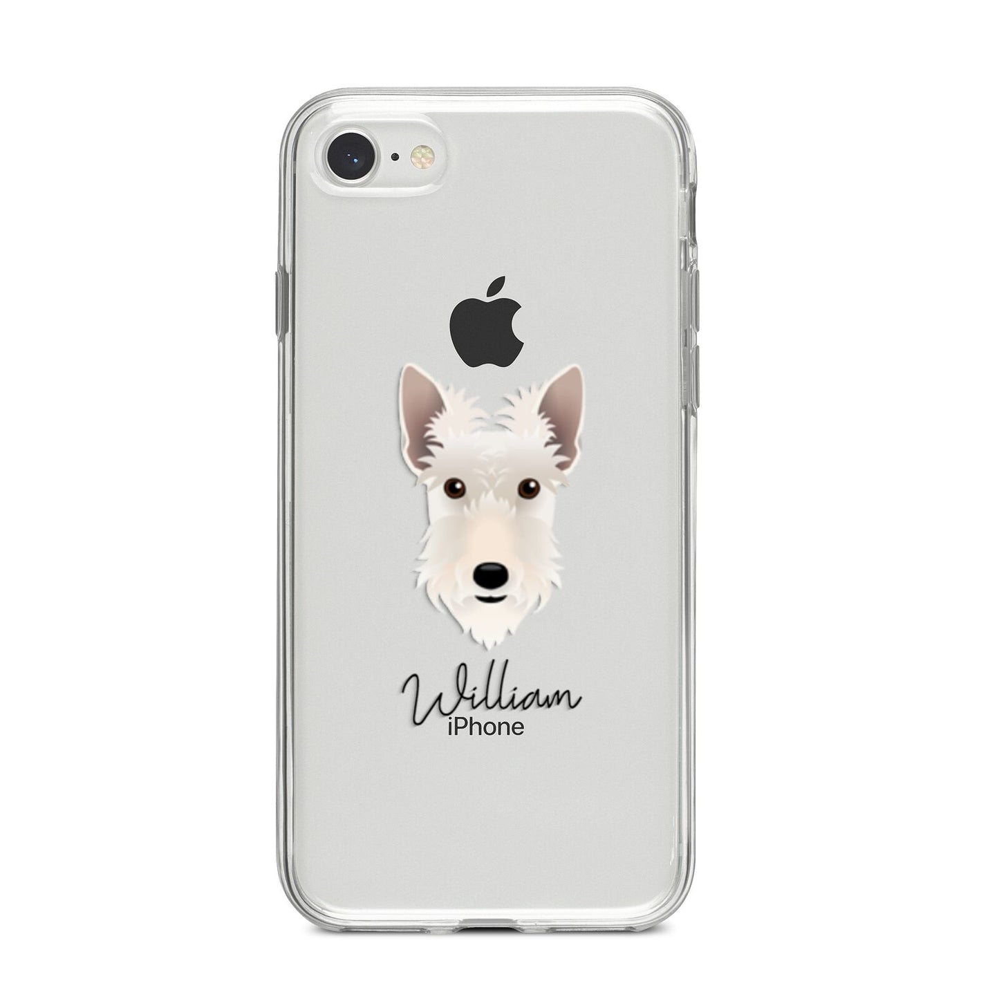 Scottish Terrier Personalised iPhone 8 Bumper Case on Silver iPhone