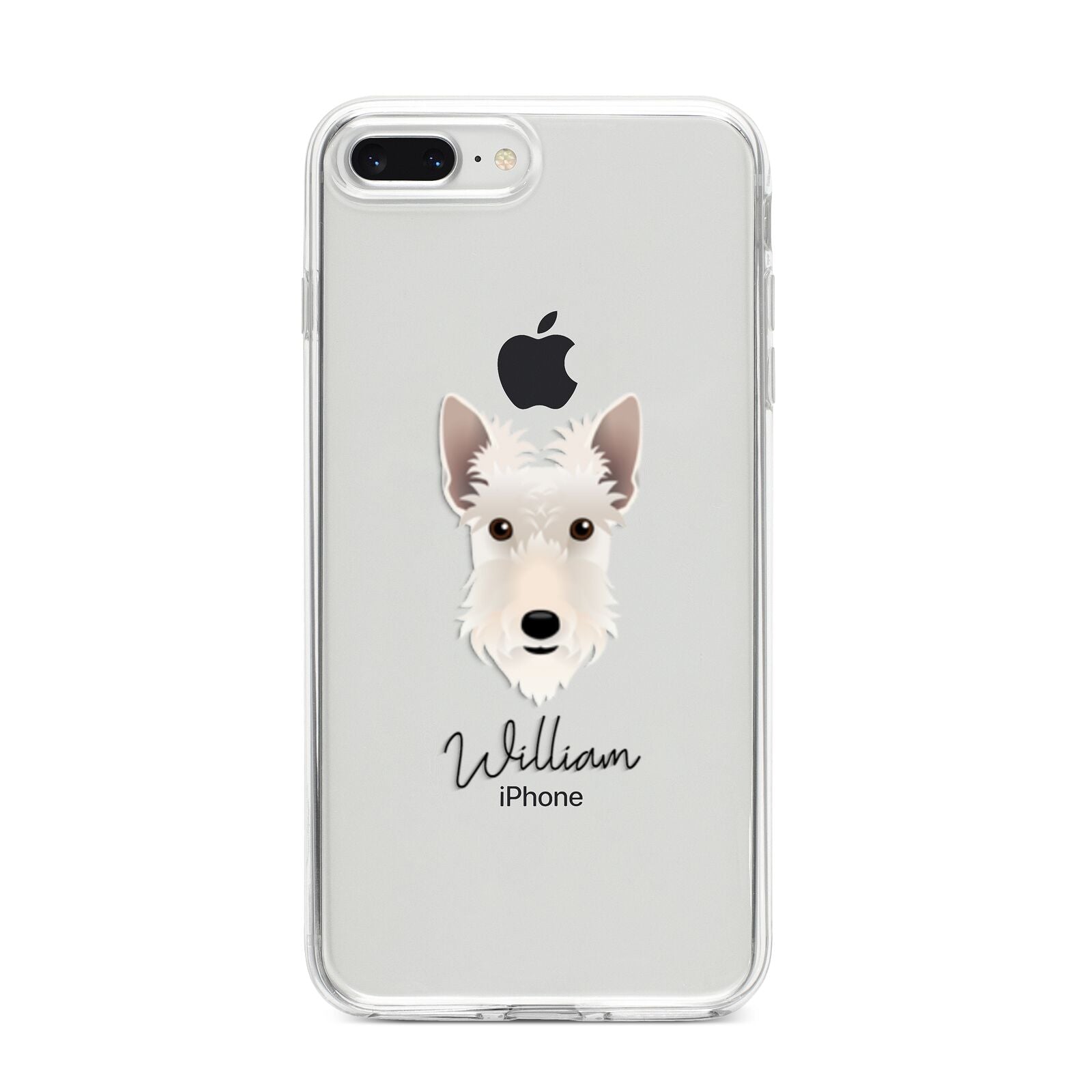 Scottish Terrier Personalised iPhone 8 Plus Bumper Case on Silver iPhone