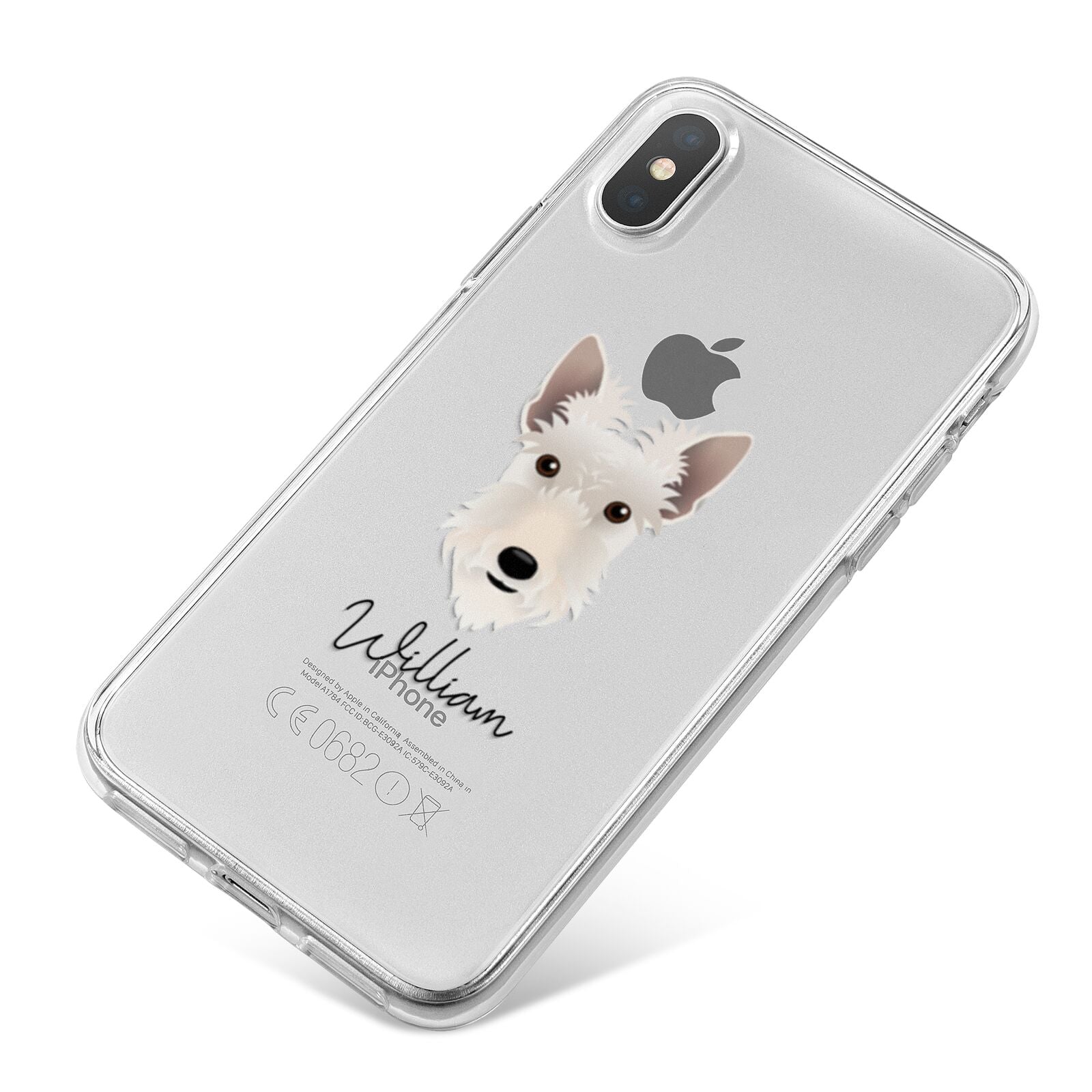 Scottish Terrier Personalised iPhone X Bumper Case on Silver iPhone