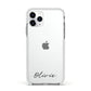Scroll Text Name Apple iPhone 11 Pro in Silver with White Impact Case