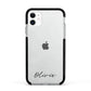 Scroll Text Name Apple iPhone 11 in White with Black Impact Case