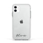 Scroll Text Name Apple iPhone 11 in White with White Impact Case
