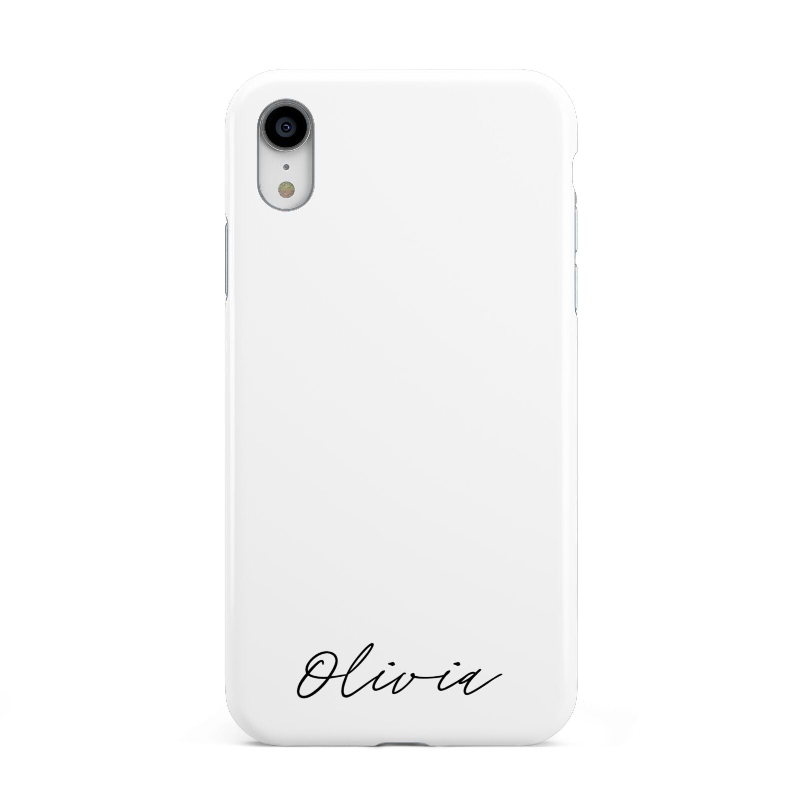 Scroll Text Name Apple iPhone XR White 3D Tough Case