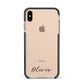 Scroll Text Name Apple iPhone Xs Max Impact Case Black Edge on Gold Phone