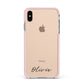 Scroll Text Name Apple iPhone Xs Max Impact Case Pink Edge on Gold Phone