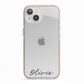 Scroll Text Name iPhone 13 TPU Impact Case with Pink Edges