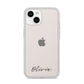 Scroll Text Name iPhone 14 Clear Tough Case Starlight