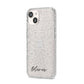 Scroll Text Name iPhone 14 Glitter Tough Case Starlight Angled Image