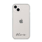 Scroll Text Name iPhone 14 Plus Clear Tough Case Starlight