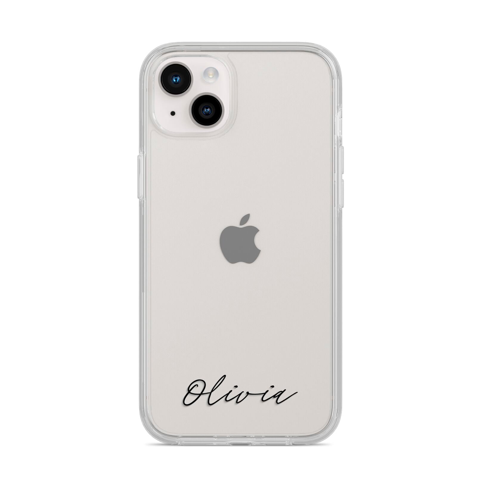 Scroll Text Name iPhone 14 Plus Clear Tough Case Starlight