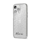 Scroll Text Name iPhone 14 Pro Max Glitter Tough Case Silver Angled Image