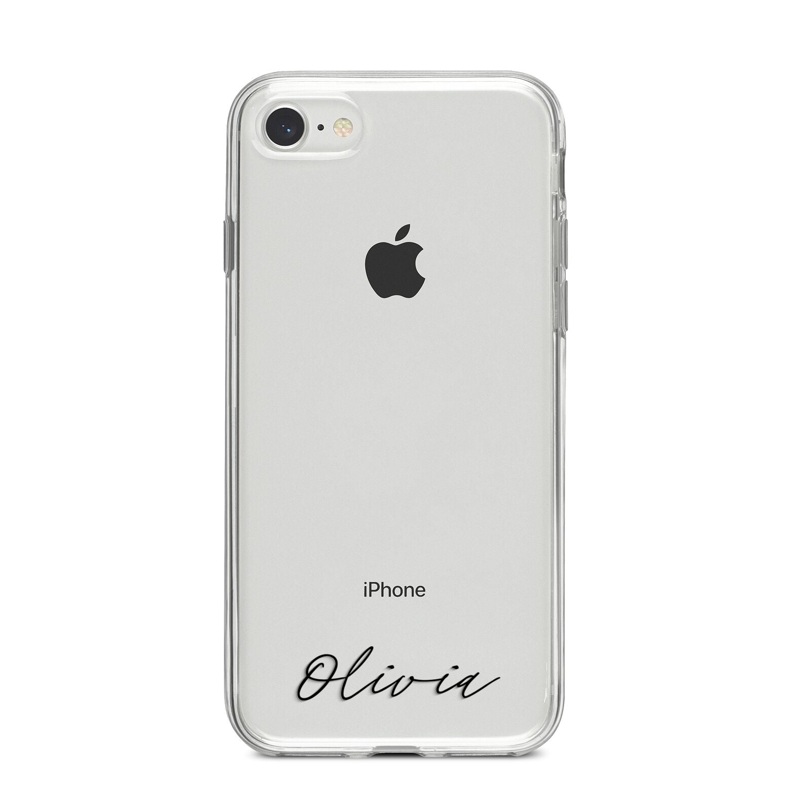 Scroll Text Name iPhone 8 Bumper Case on Silver iPhone
