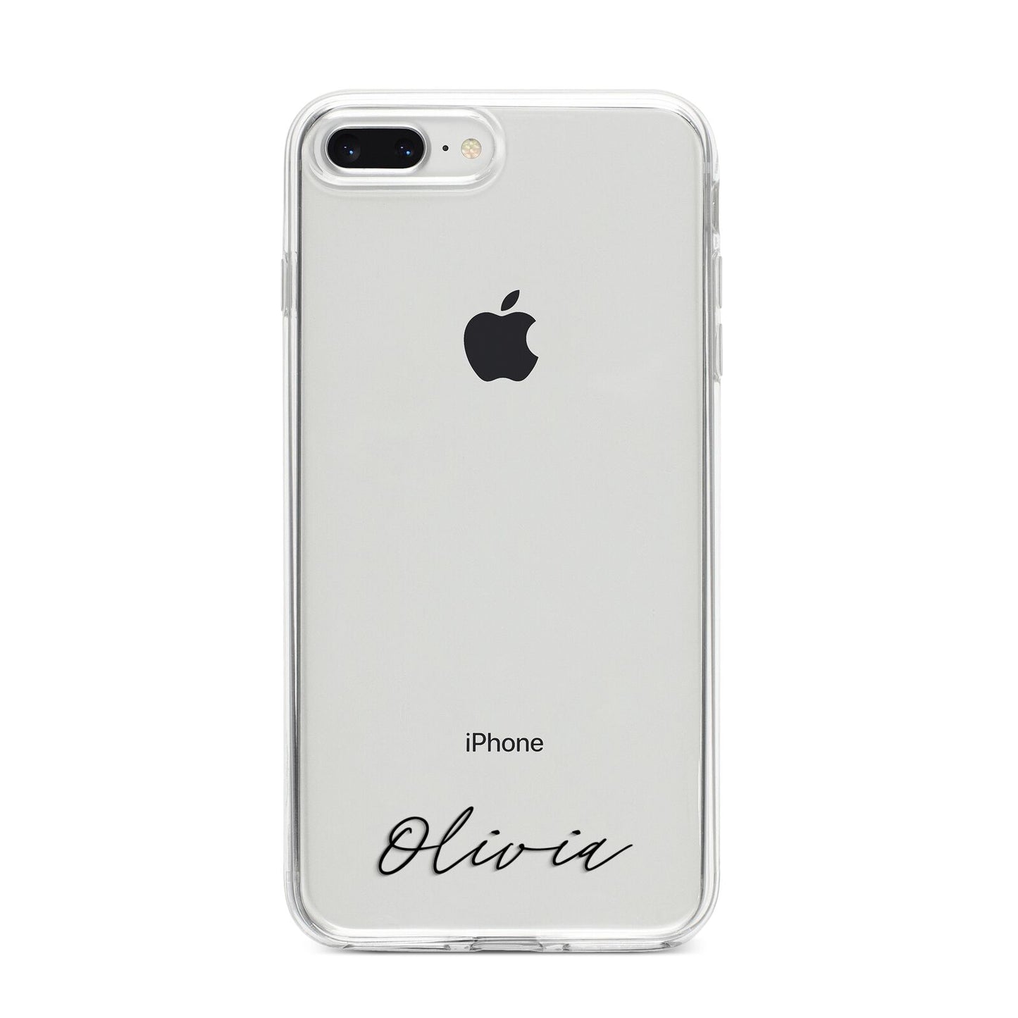 Scroll Text Name iPhone 8 Plus Bumper Case on Silver iPhone