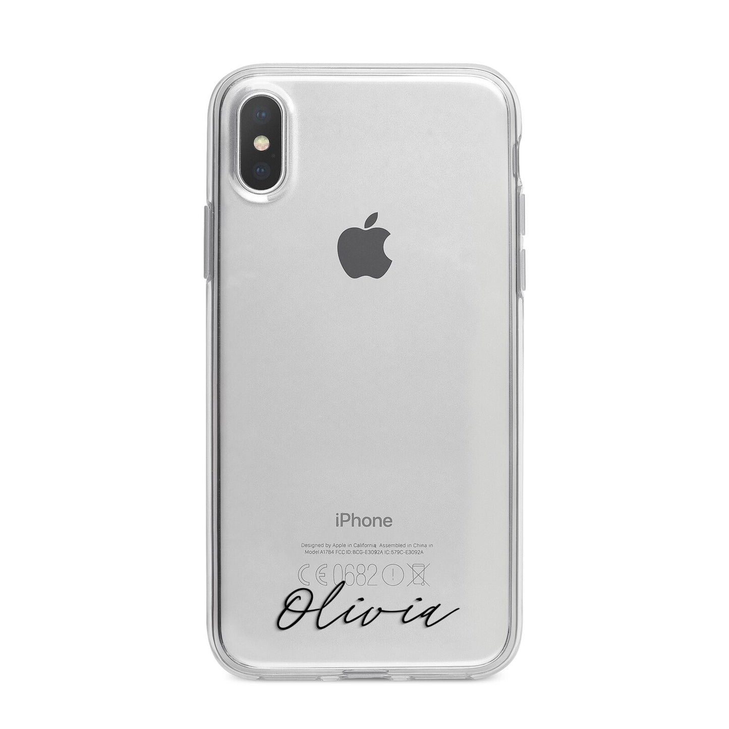 Scroll Text Name iPhone X Bumper Case on Silver iPhone Alternative Image 1