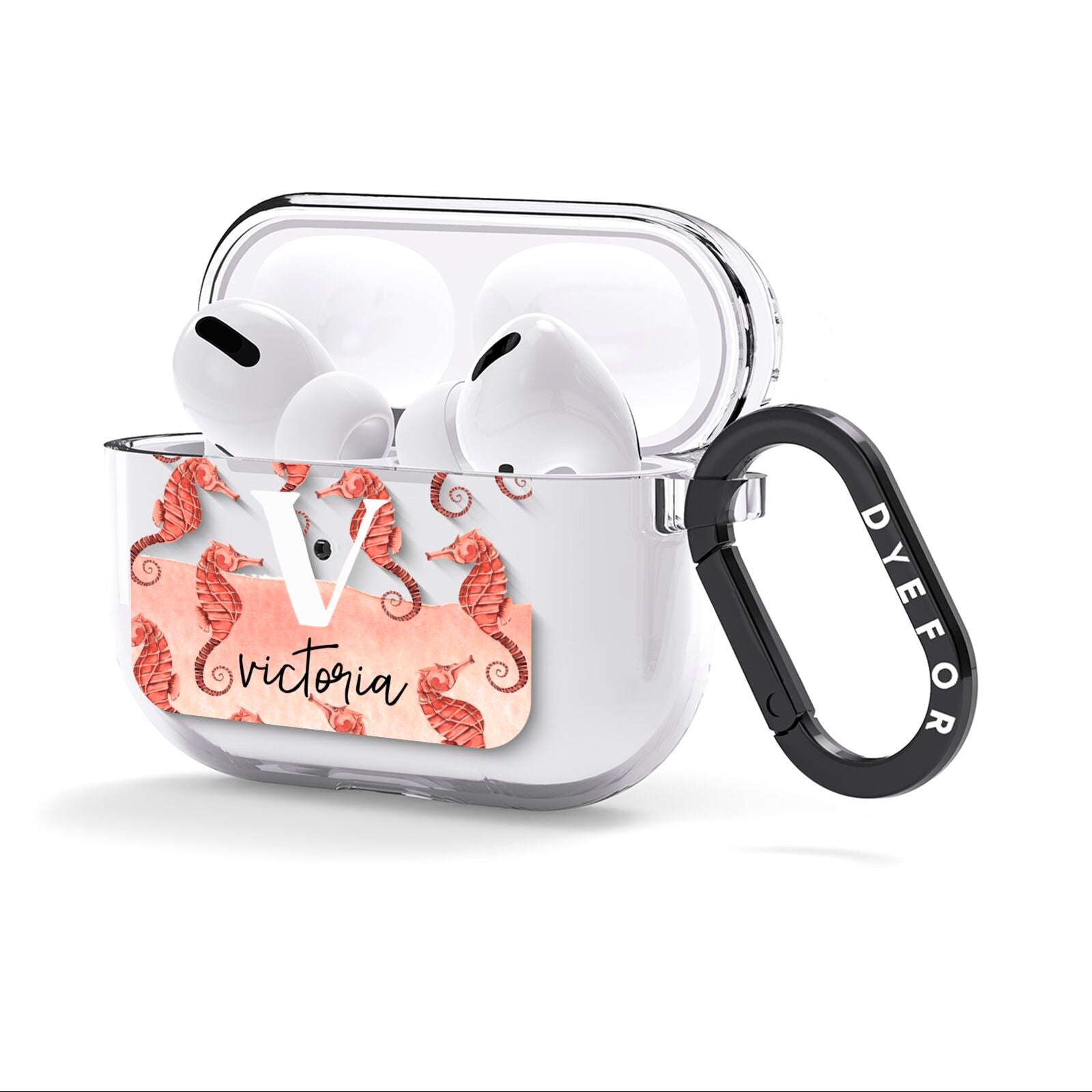 Sea Horse Personalised AirPods Clear Case 3rd Gen Side Image