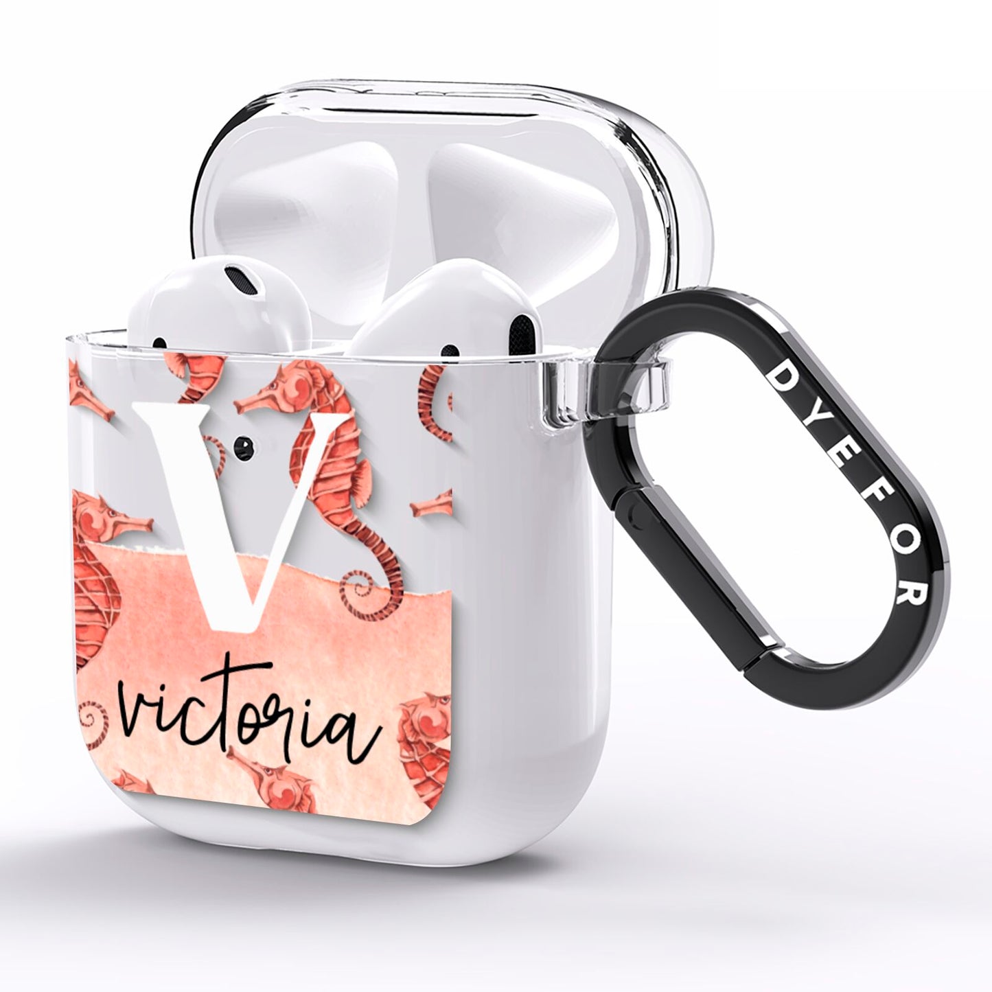 Sea Horse Personalised AirPods Clear Case Side Image