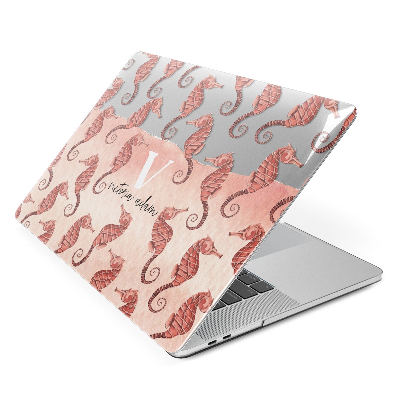 Sea Horse Personalised Apple MacBook Case Side View
