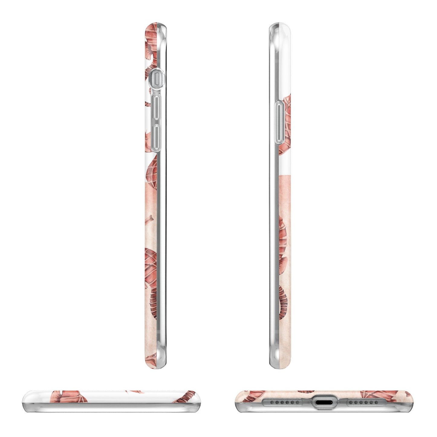 Sea Horse Personalised Apple iPhone XR in White with 3D Wrap Tough Case Alternative Image Angles