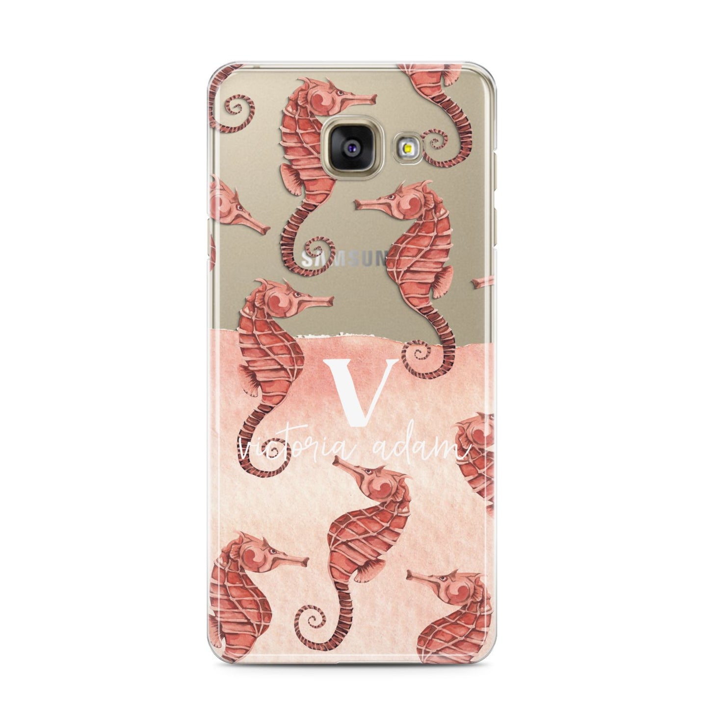 Sea Horse Personalised Samsung Galaxy A3 2016 Case on gold phone