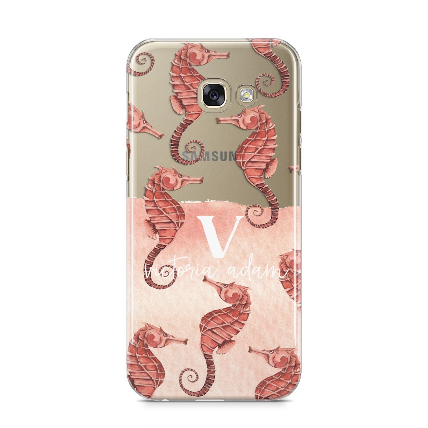 Sea Horse Personalised Samsung Galaxy A5 2017 Case on gold phone