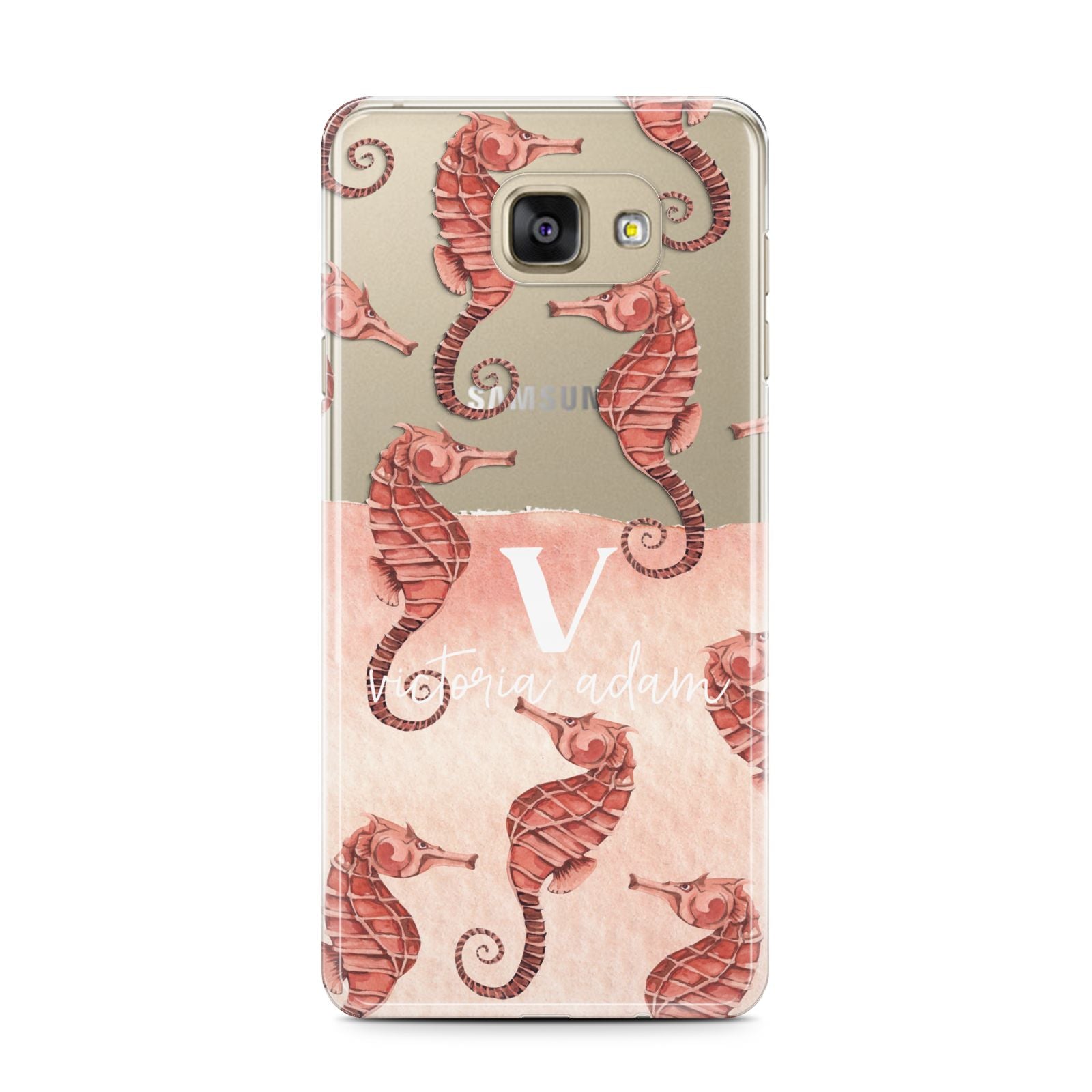 Sea Horse Personalised Samsung Galaxy A7 2016 Case on gold phone