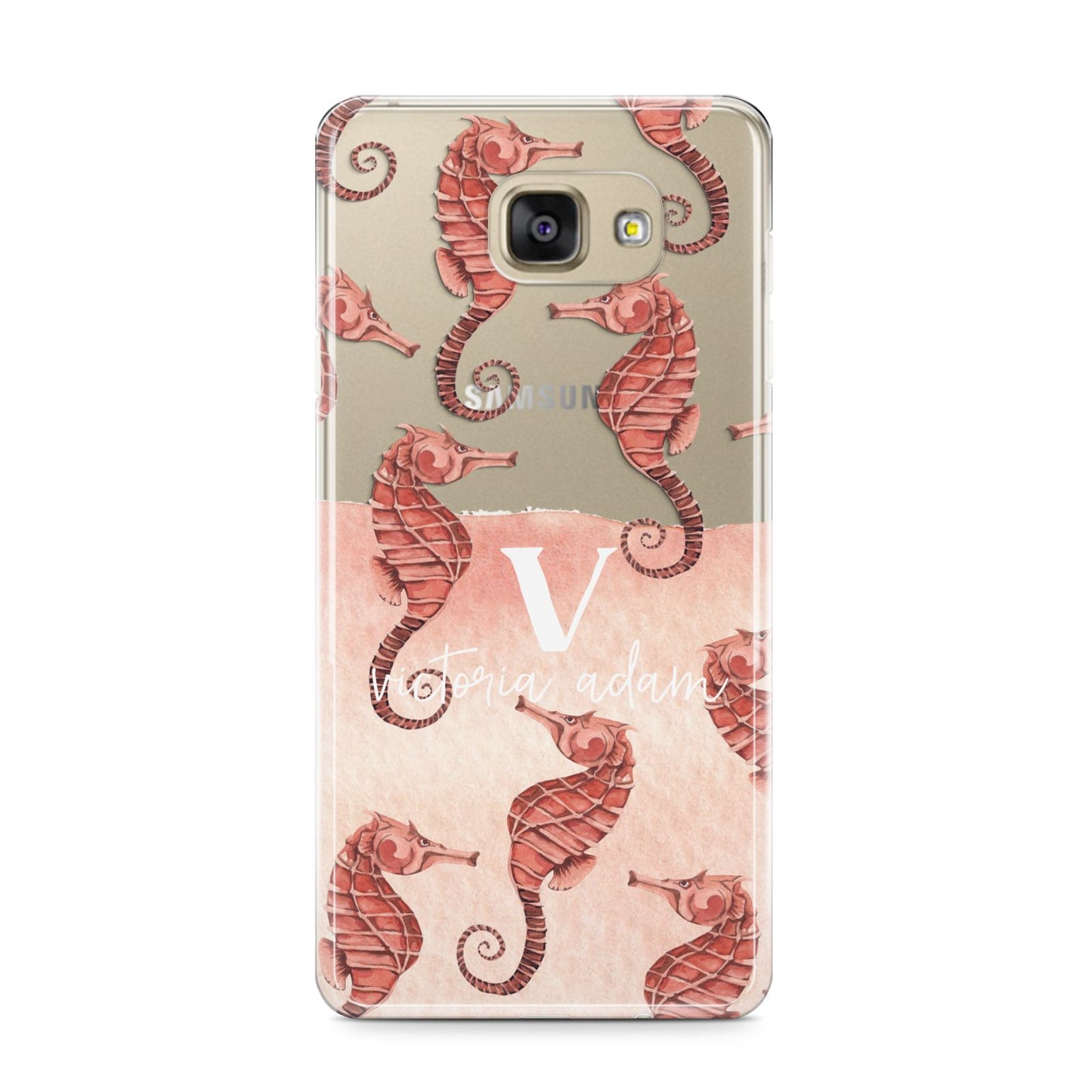 Sea Horse Personalised Samsung Galaxy A9 2016 Case on gold phone