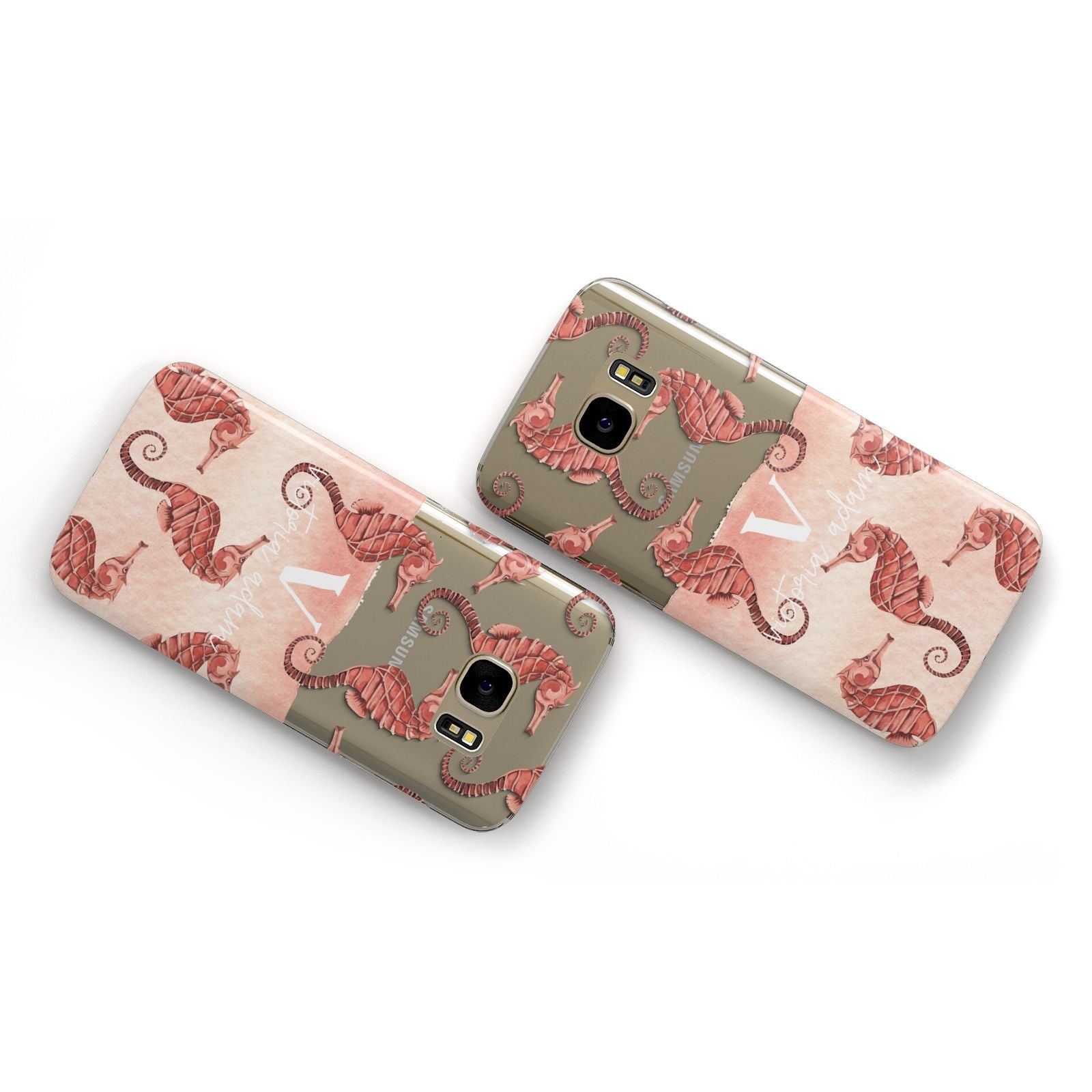 Sea Horse Personalised Samsung Galaxy Case Flat Overview
