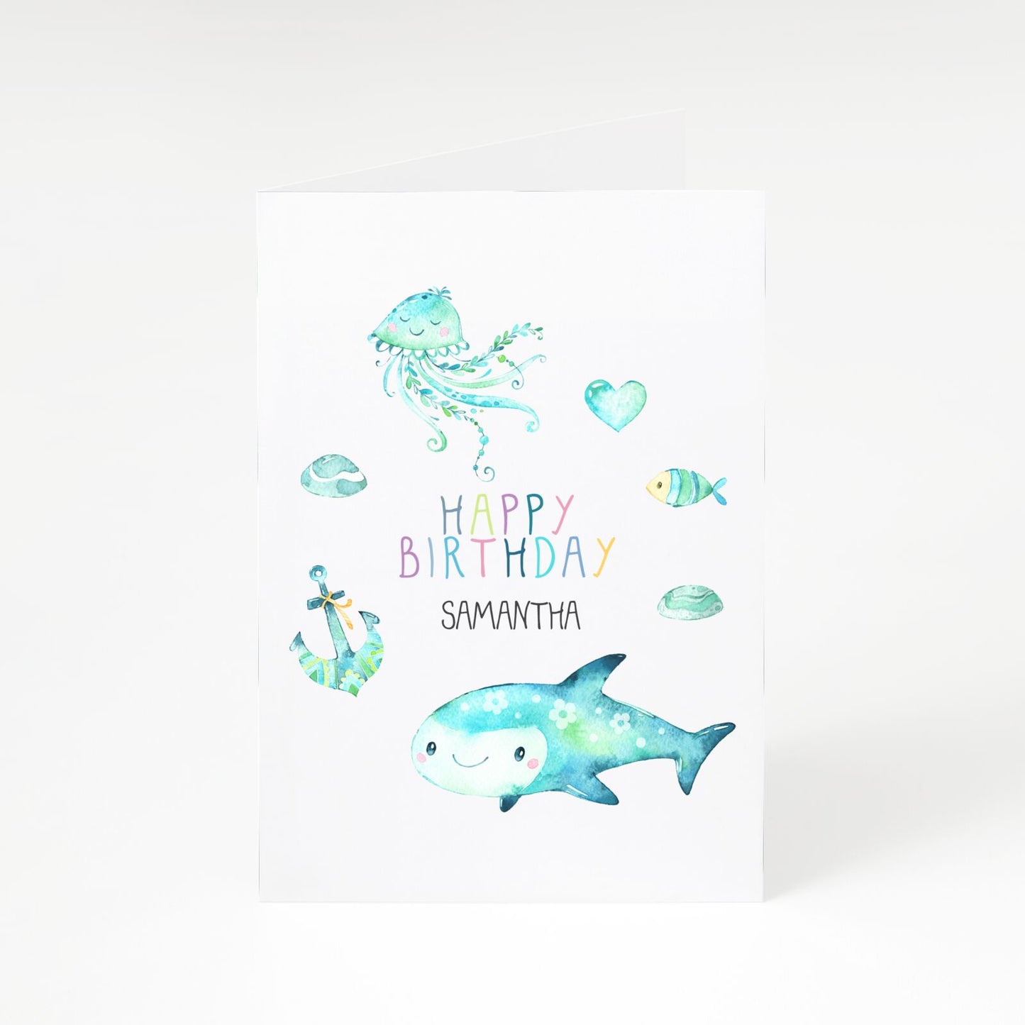 Sea Life Personalised Birthday A5 Greetings Card