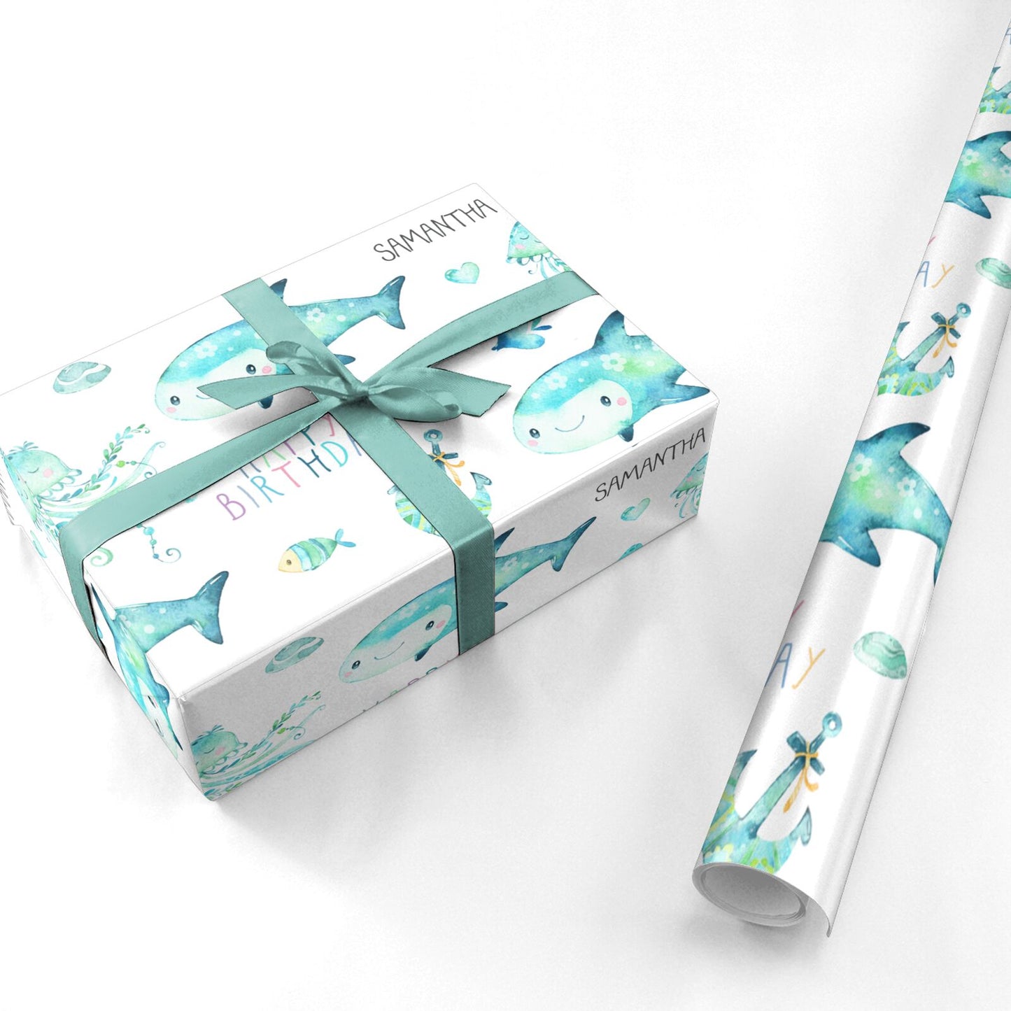 Sea Life Personalised Birthday Personalised Wrapping Paper
