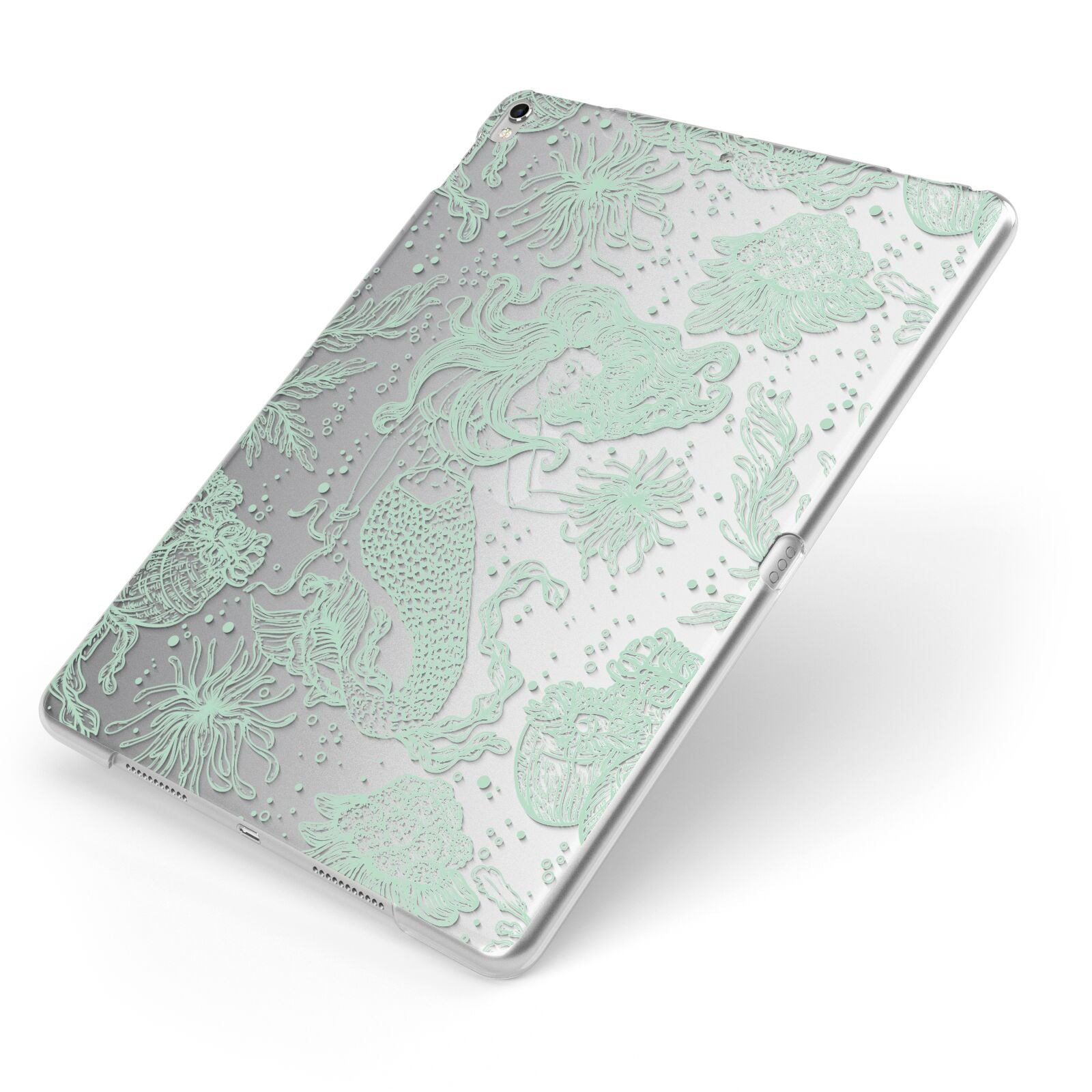 Sea Mermaid Apple iPad Case on Silver iPad Side View