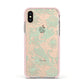 Sea Mermaid Apple iPhone Xs Impact Case Pink Edge on Gold Phone