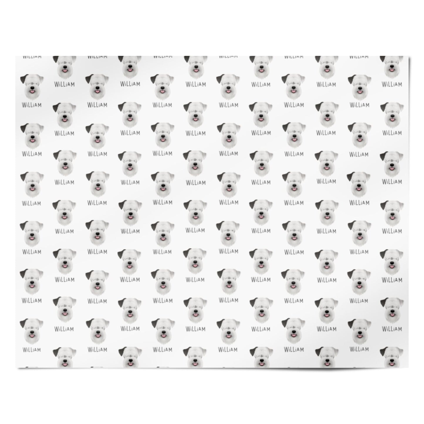 Sealyham Terrier Icon with Name Personalised Wrapping Paper Alternative