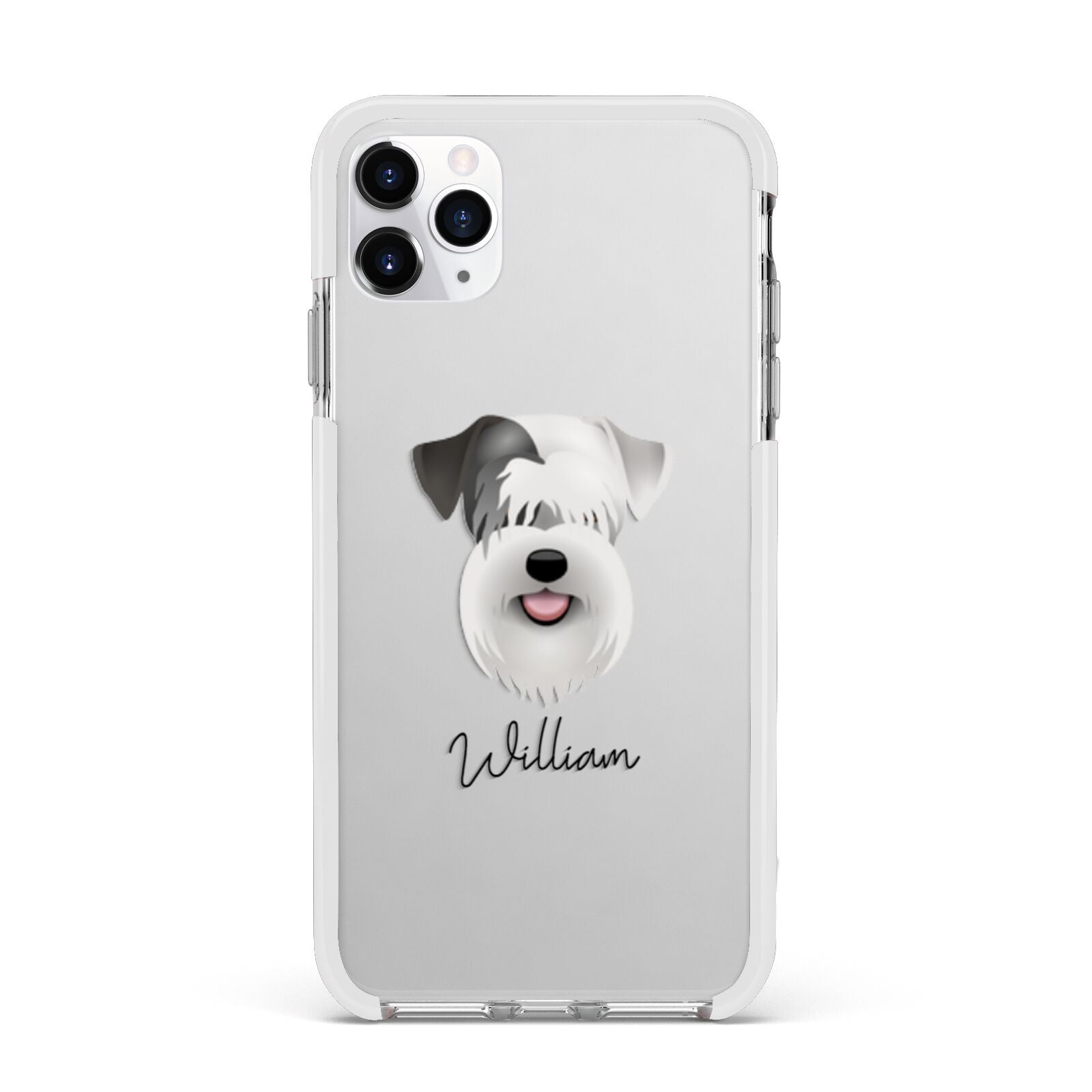 Sealyham Terrier Personalised Apple iPhone 11 Pro Max in Silver with White Impact Case