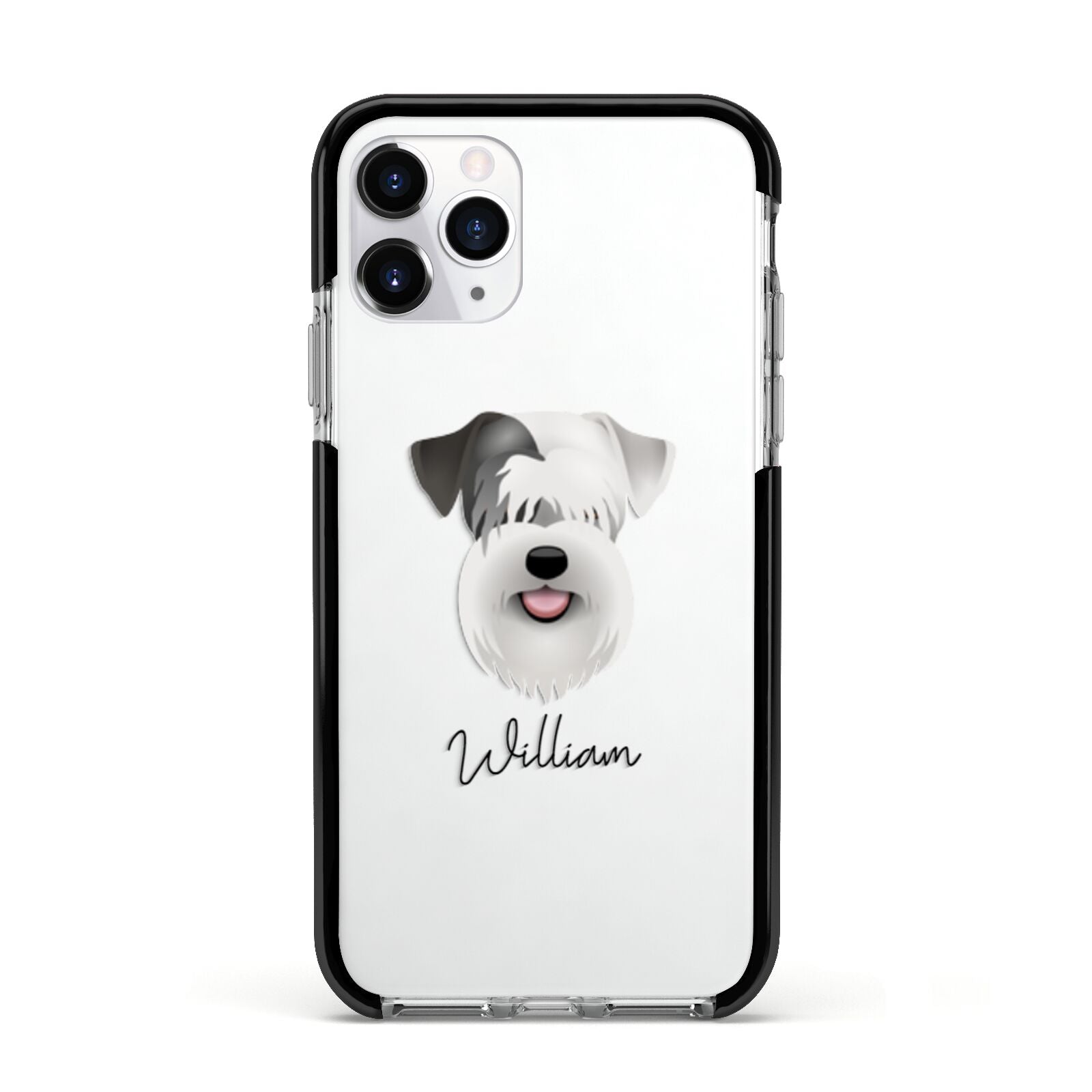 Sealyham Terrier Personalised Apple iPhone 11 Pro in Silver with Black Impact Case
