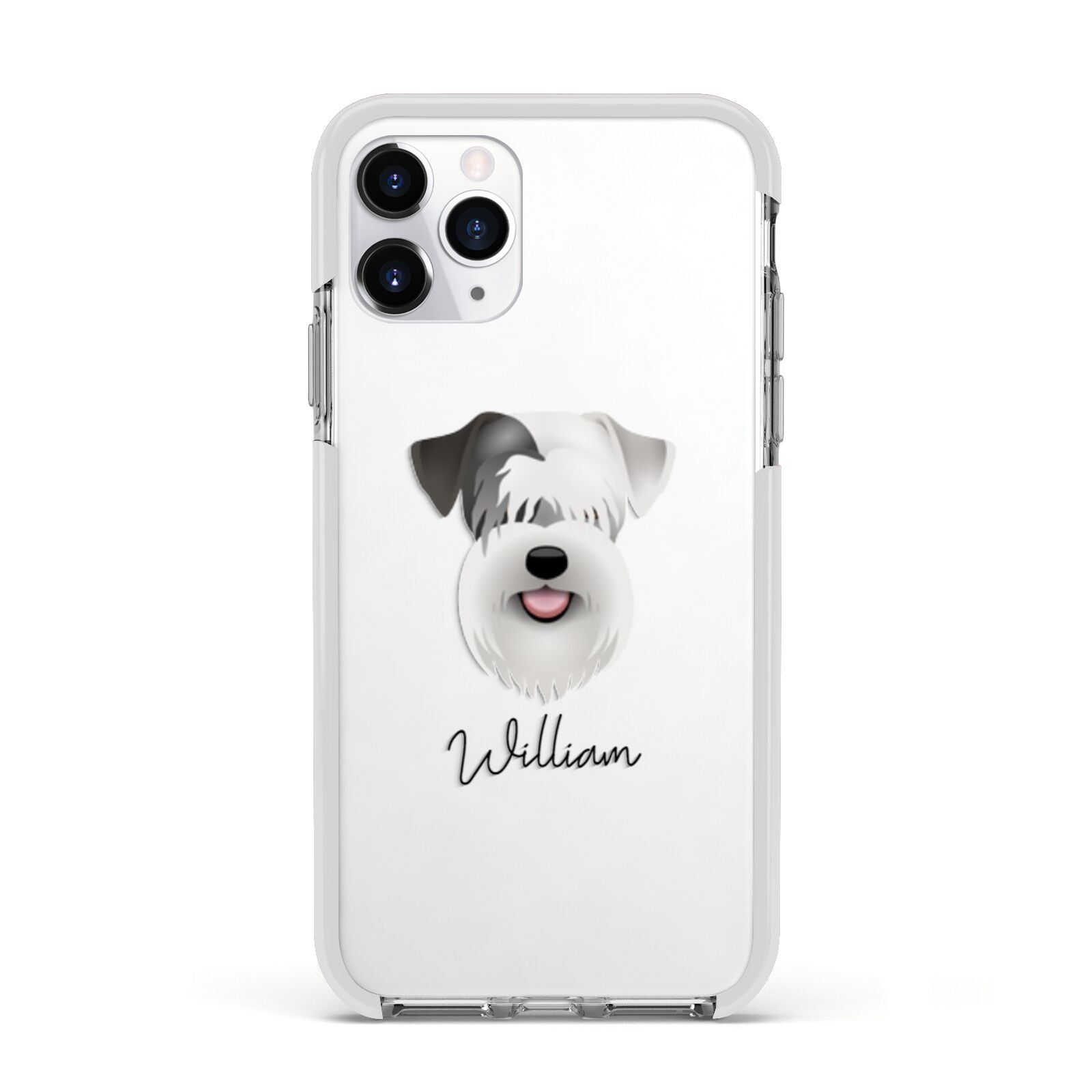 Sealyham Terrier Personalised Apple iPhone 11 Pro in Silver with White Impact Case