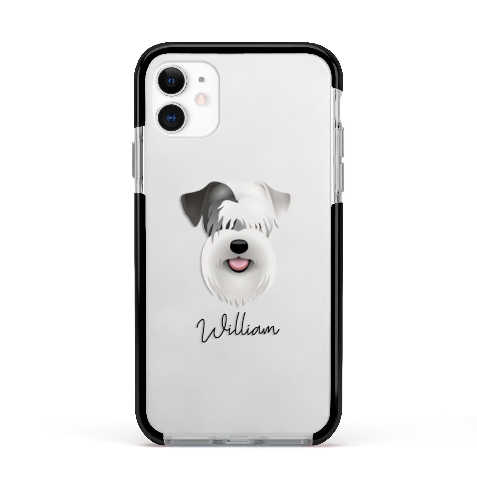 Sealyham Terrier Personalised Apple iPhone 11 in White with Black Impact Case