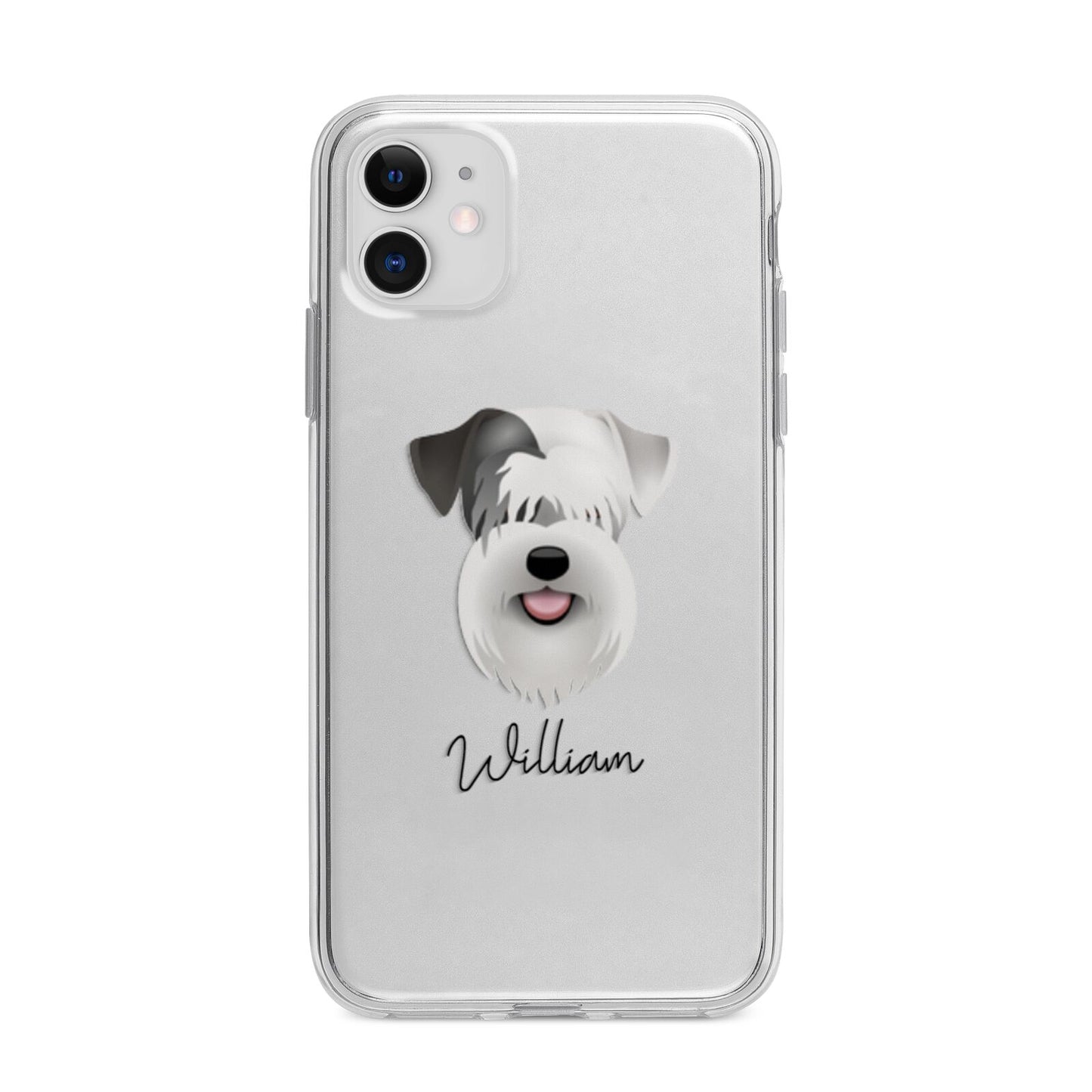 Sealyham Terrier Personalised Apple iPhone 11 in White with Bumper Case