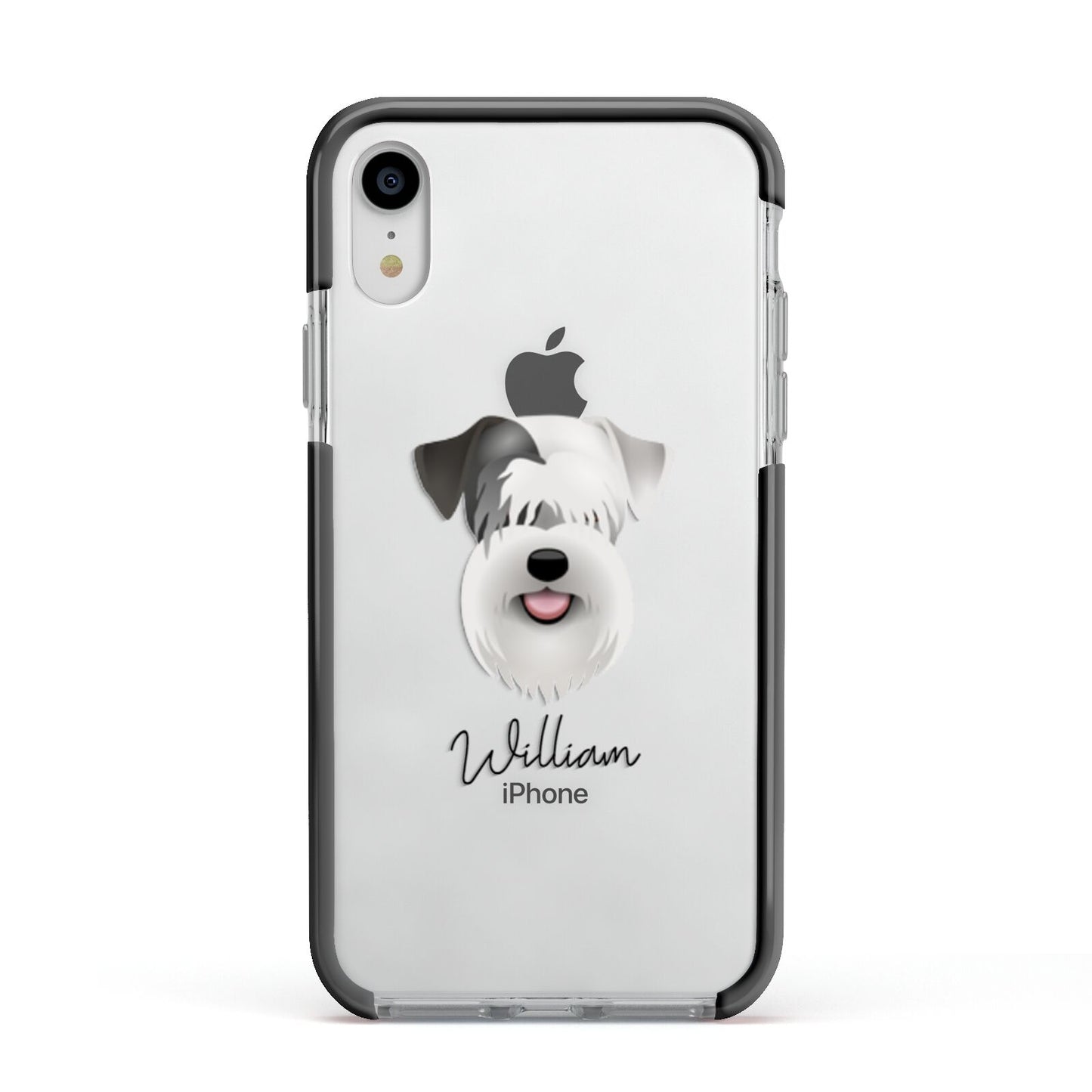 Sealyham Terrier Personalised Apple iPhone XR Impact Case Black Edge on Silver Phone