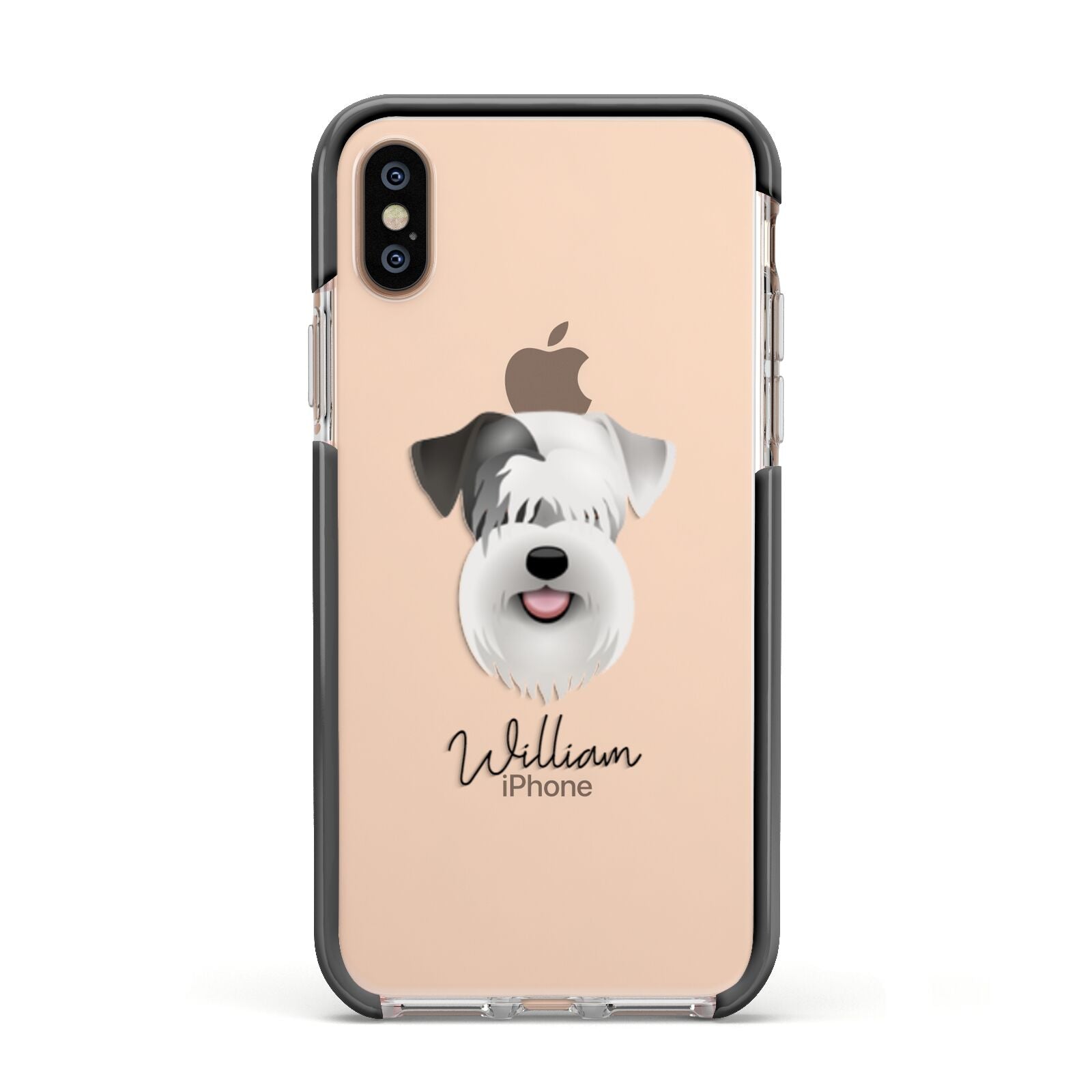 Sealyham Terrier Personalised Apple iPhone Xs Impact Case Black Edge on Gold Phone