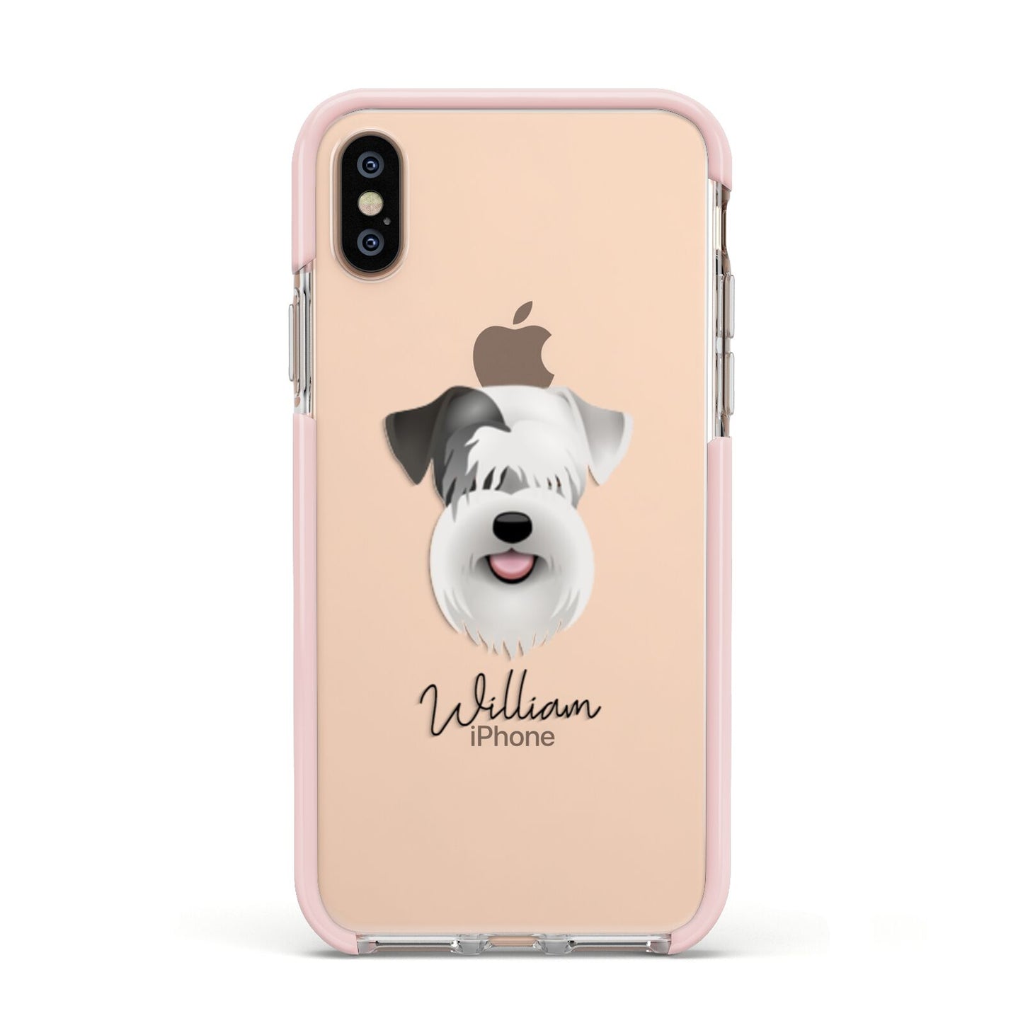 Sealyham Terrier Personalised Apple iPhone Xs Impact Case Pink Edge on Gold Phone