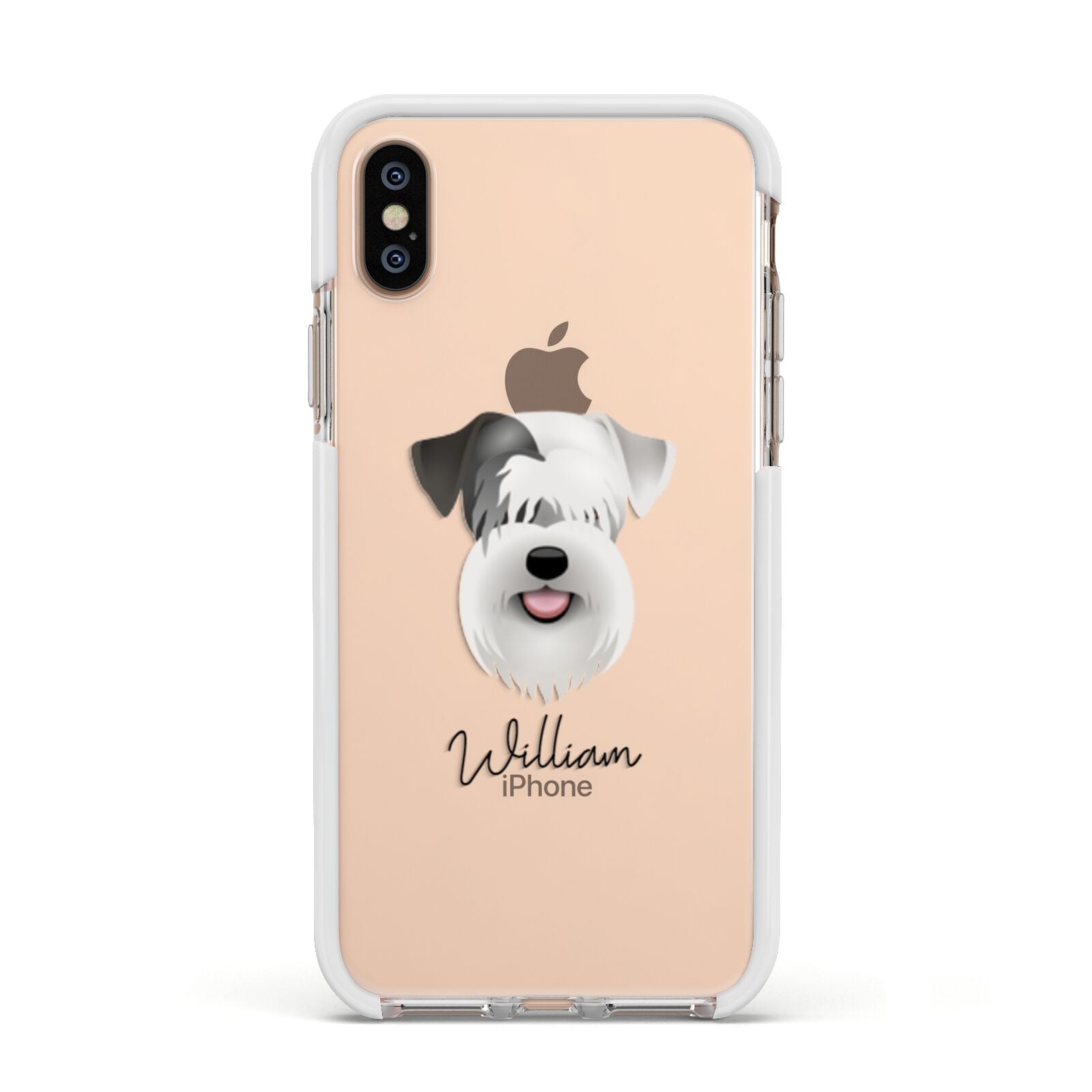 Sealyham Terrier Personalised Apple iPhone Xs Impact Case White Edge on Gold Phone