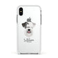 Sealyham Terrier Personalised Apple iPhone Xs Impact Case White Edge on Silver Phone