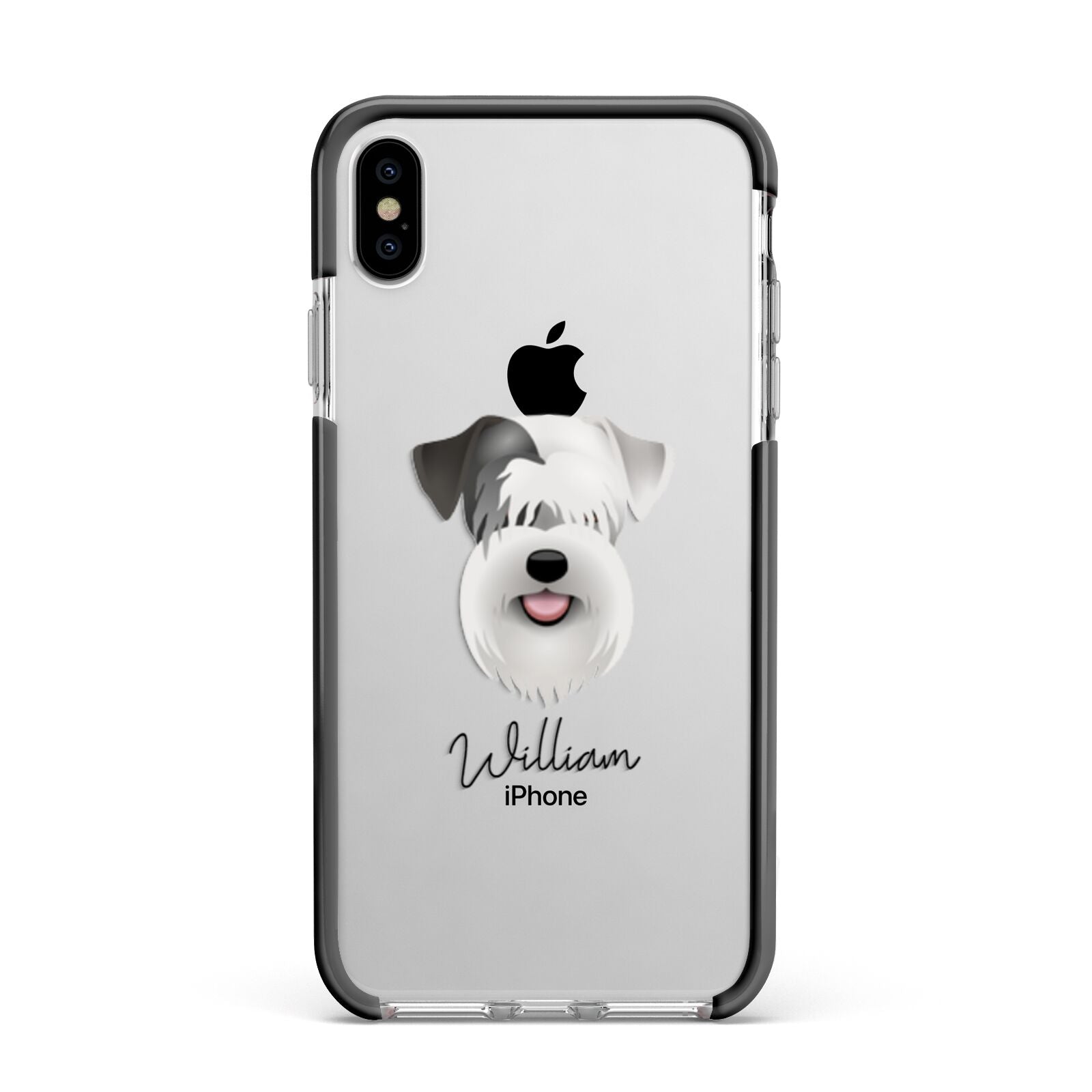 Sealyham Terrier Personalised Apple iPhone Xs Max Impact Case Black Edge on Silver Phone