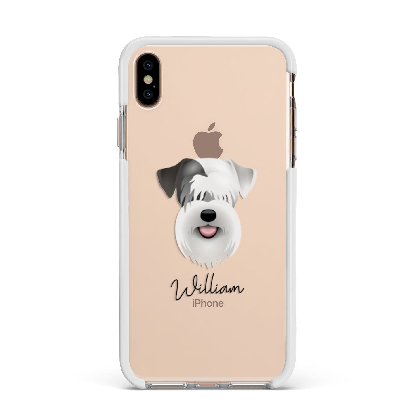 Sealyham Terrier Personalised Apple iPhone Xs Max Impact Case White Edge on Gold Phone