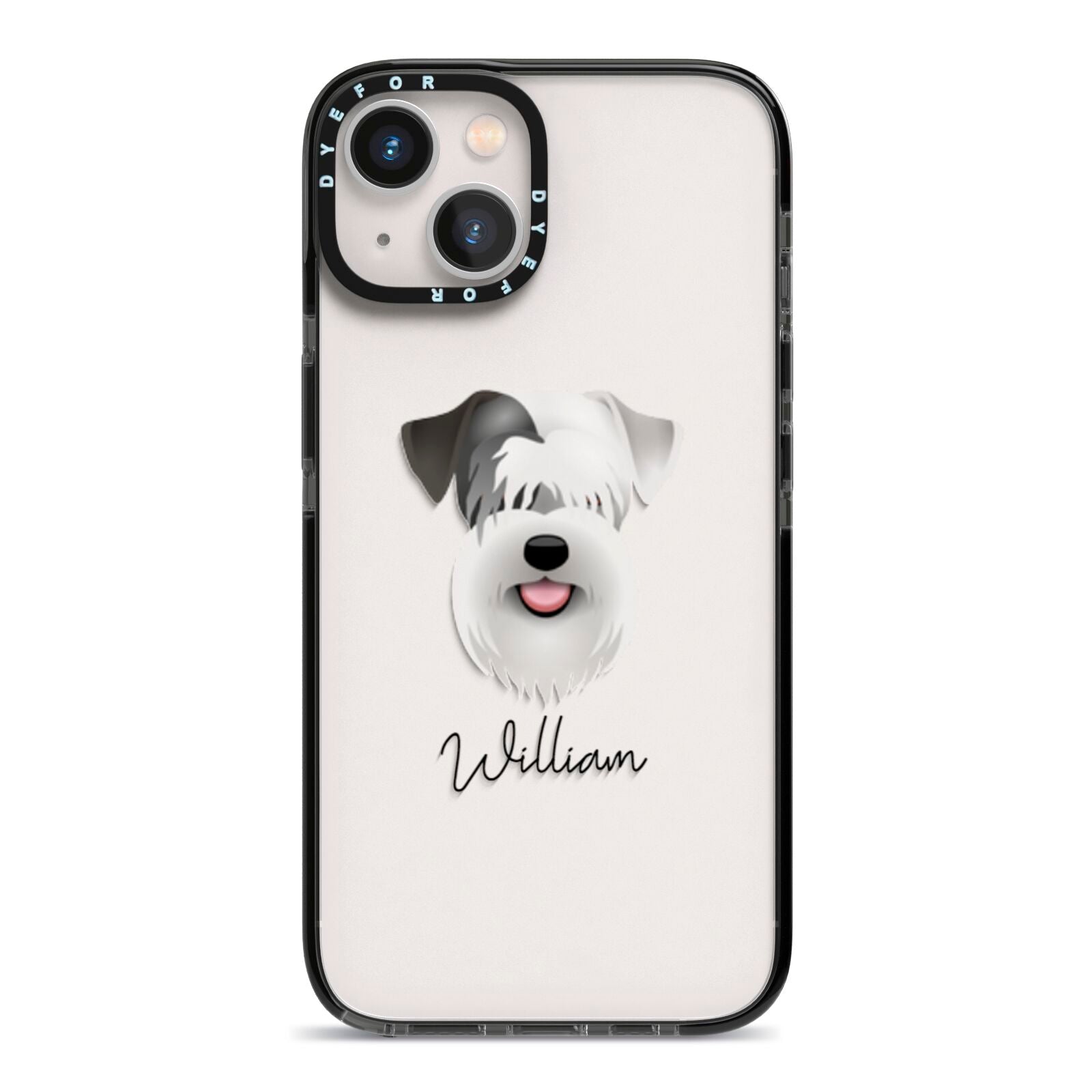 Sealyham Terrier Personalised iPhone 13 Black Impact Case on Silver phone